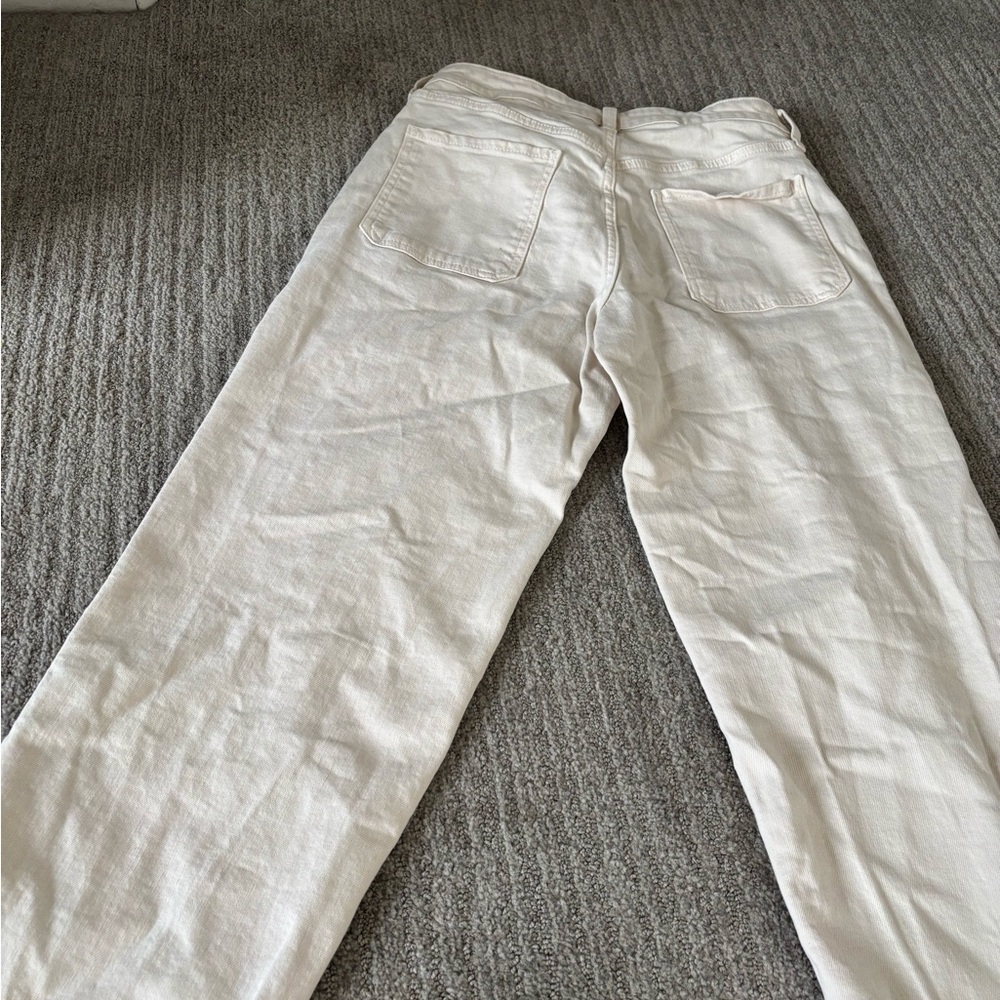 Old Navy Cream Wide-Leg Jeans High-Waisted OG Loose - Picture 8 of 9